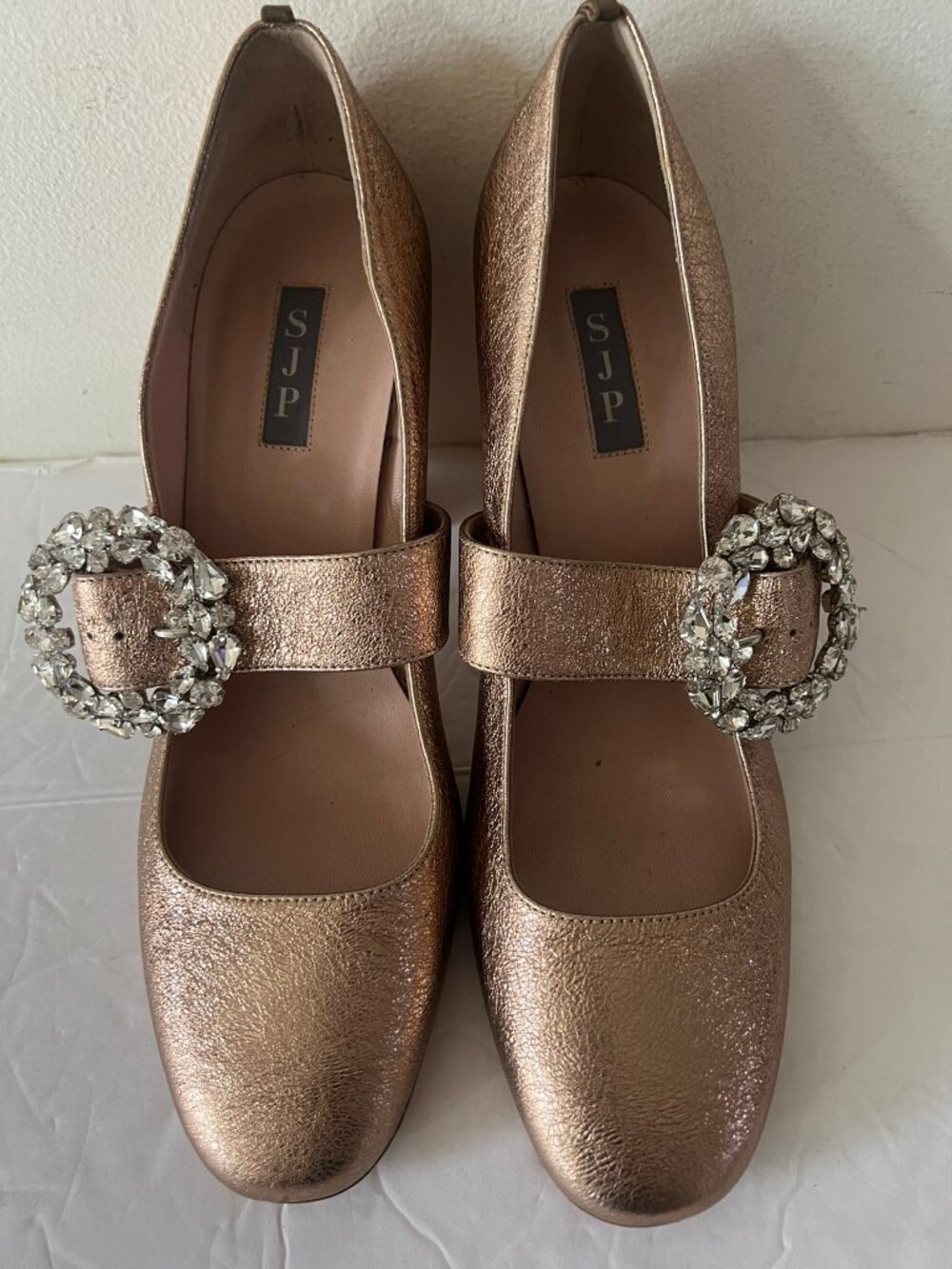 $450 SJP BY SARAH JESSICA PARKER CELINE METALLIC MARY JANE PUMP SZ 41/ 11 US